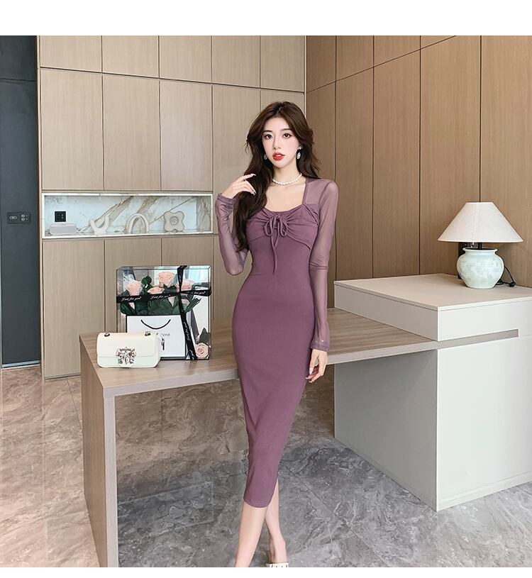 【dress】チュールコンビワンピース　M29493