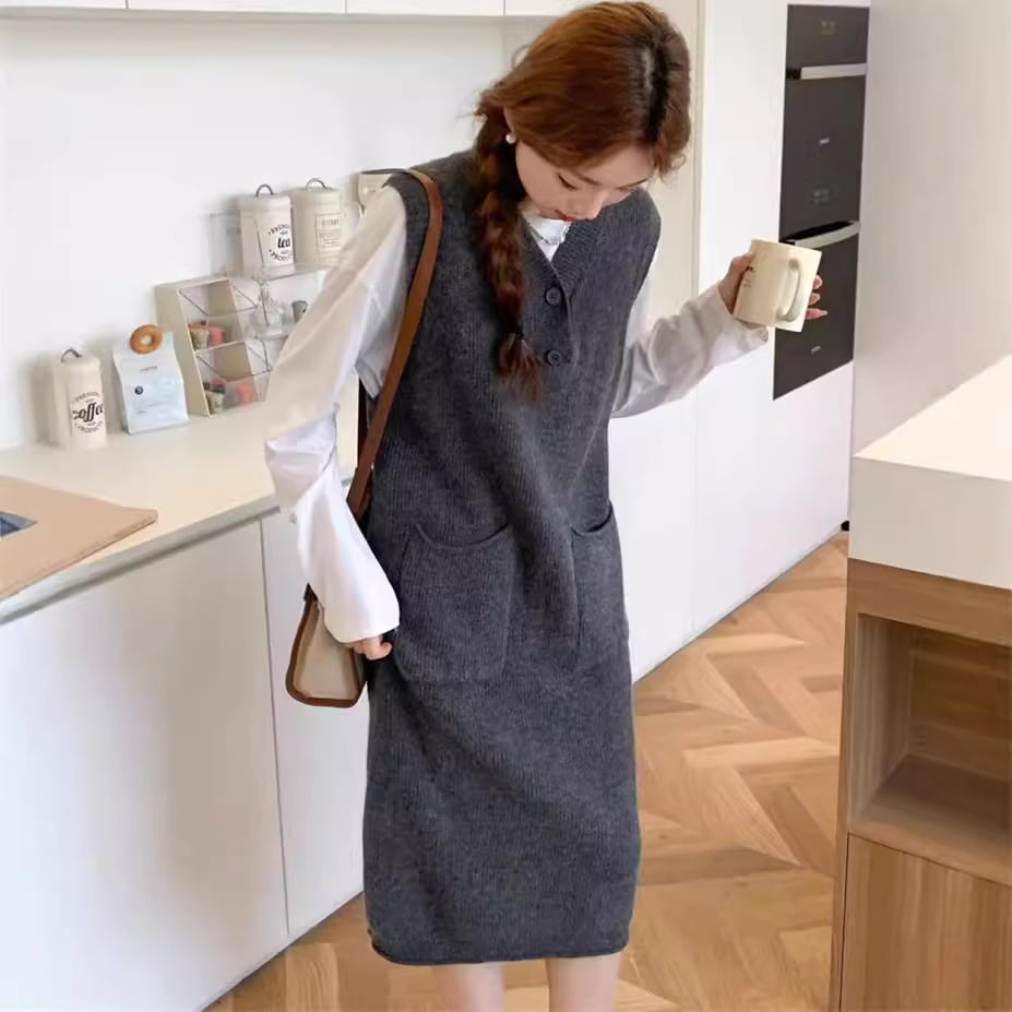 【dress】ベストニットワンピース　M25918