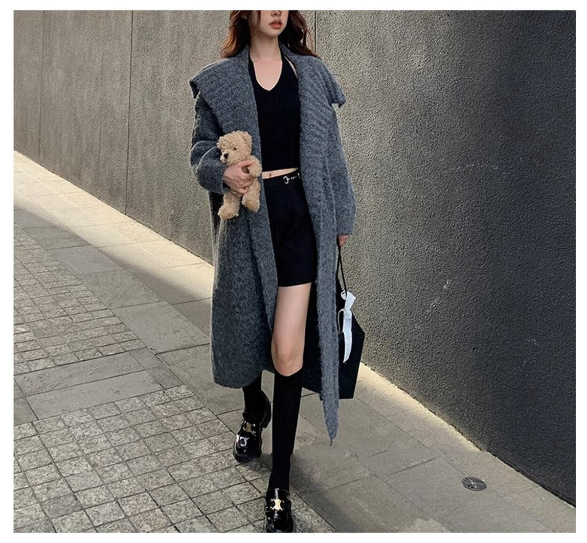 【outer】ロング丈ニットカーデ　M18317
