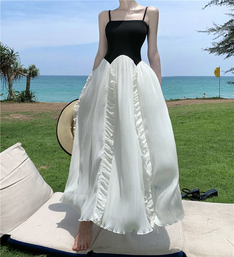 【dress】フリル切り替えワンピース　M24200