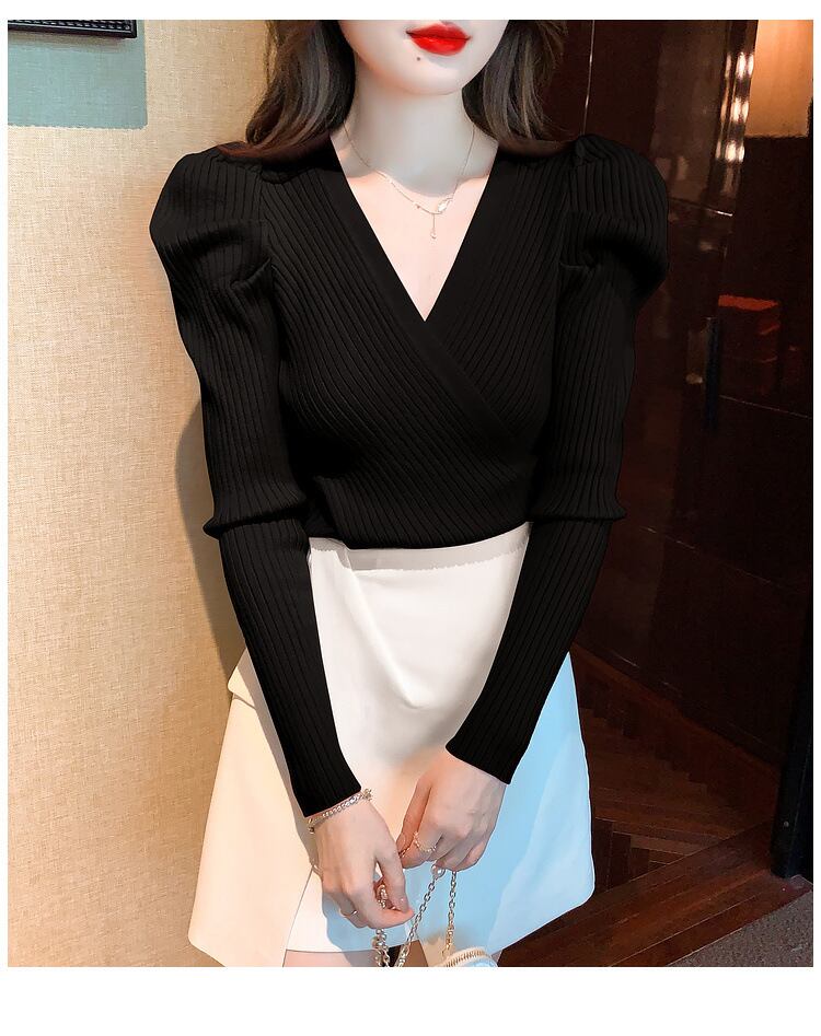 【tops】Vネックニットトップス　M28250