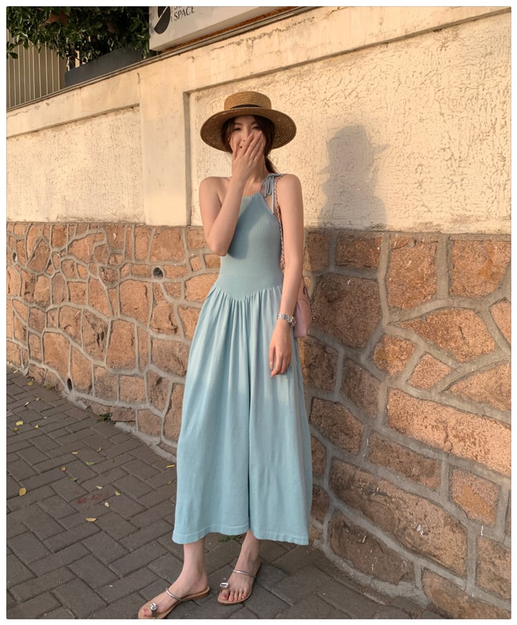 【dress】ニット切り替えワンピース