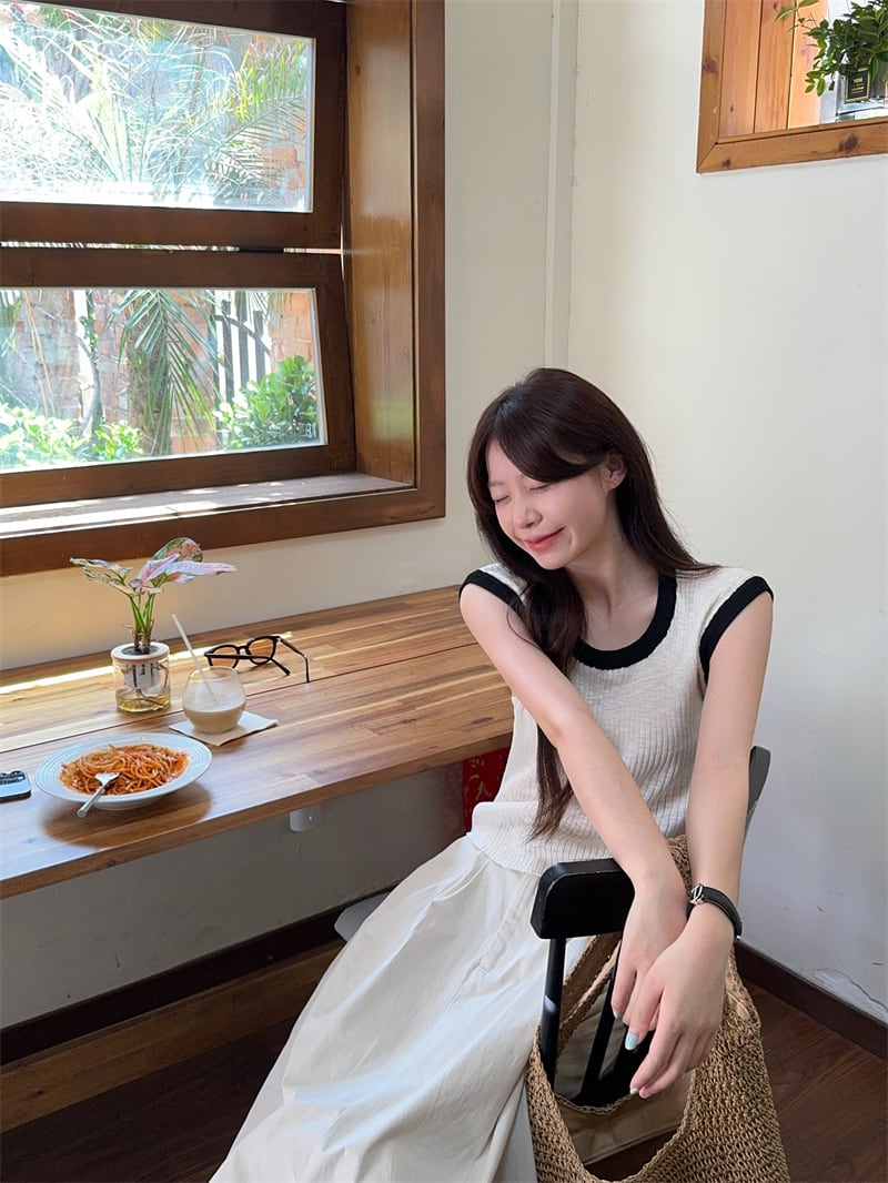 【set】ニットTシャツスカートセット　M23993