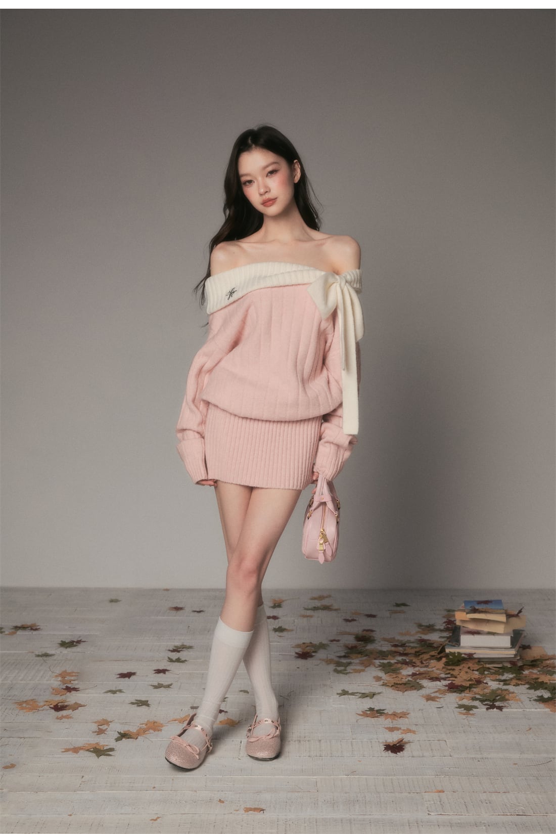 【dress】オフショルリボンミニワンピース　N3482