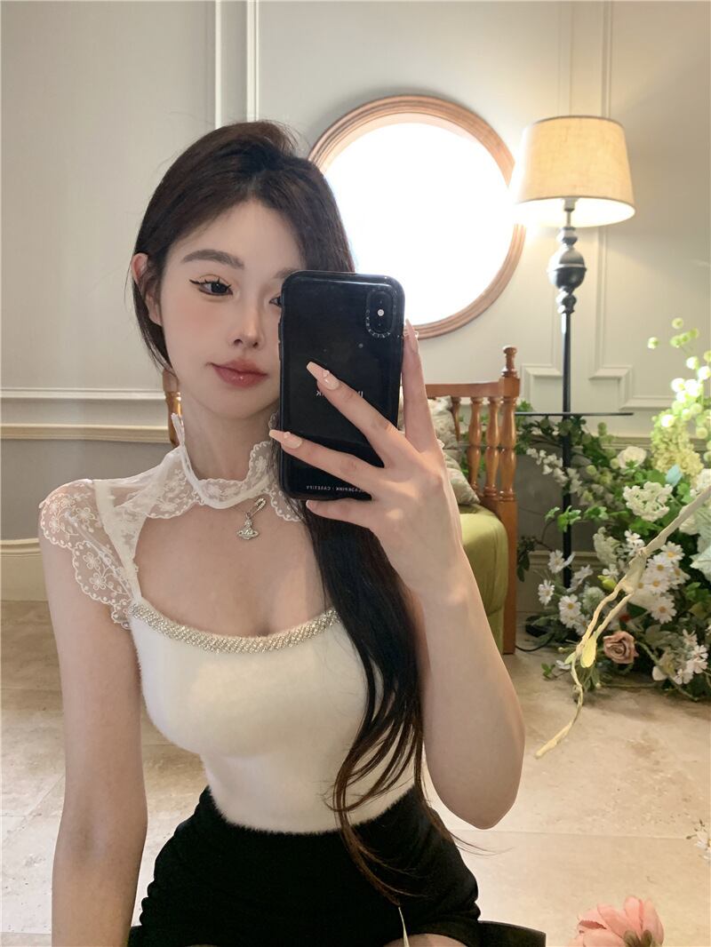 【tops】レースノースリーブキャミソール G20137