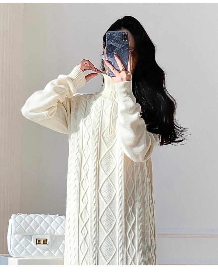 【dress】ファスナーニットワンピース　M19056