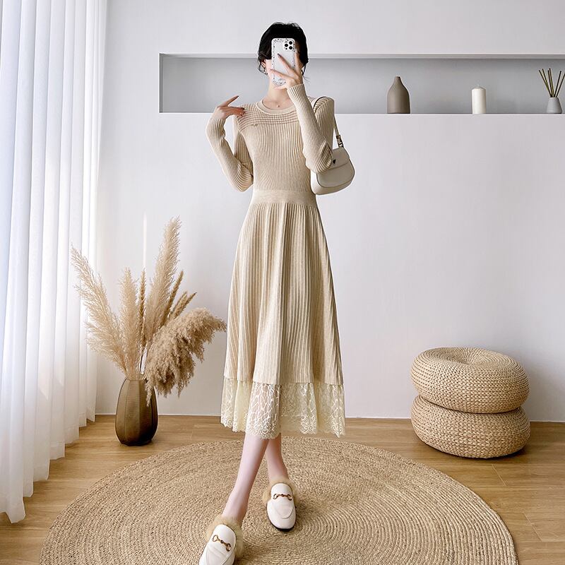 【dress】ドッキングニットワンピース　M27924