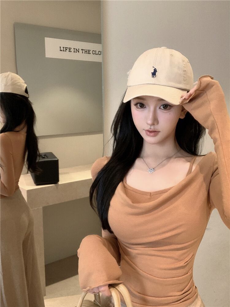 【tops】切り替え長袖Tシャツ　M28178