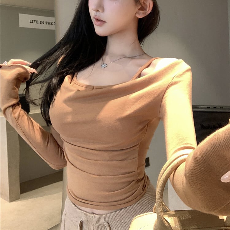 【tops】切り替え長袖Tシャツ　M28178