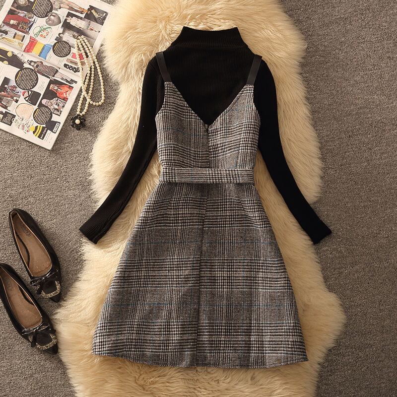 【dress】チェック柄キャミワンピース　N2256