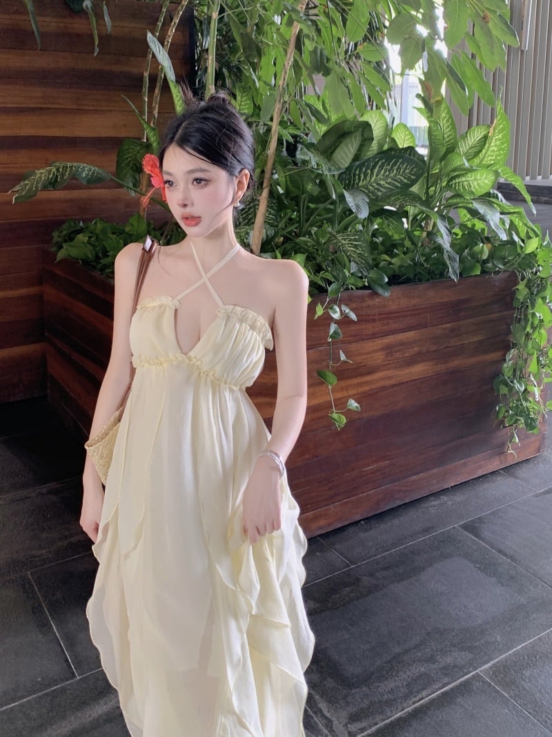 【dress】バックレスワンピース　M25007