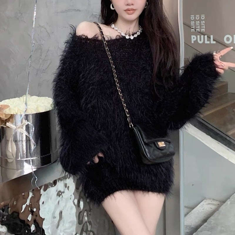 【tops】シャギーニットセーター　M18465