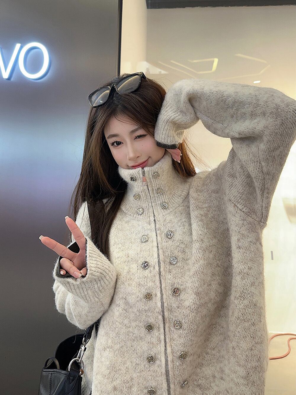 【outer】ファスナーニットカーデ　M28861
