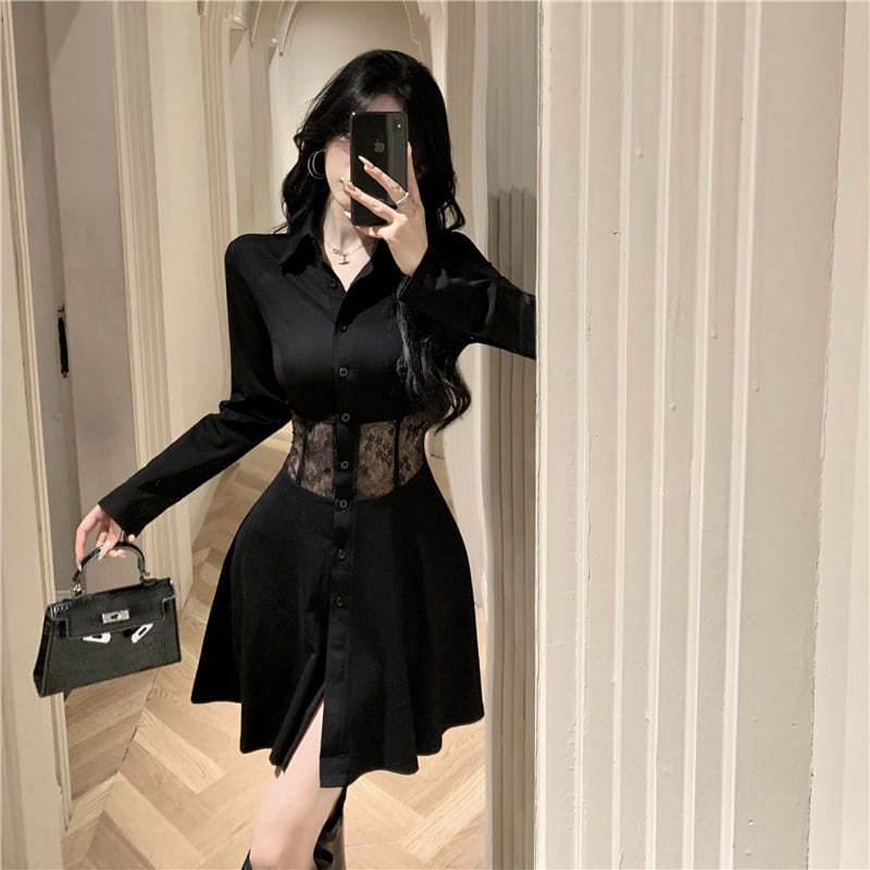 【dress】ウエストレースワンピース　M26139