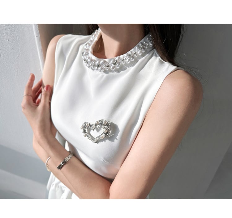 【dress】パールノースリーブワンピース　M24284
