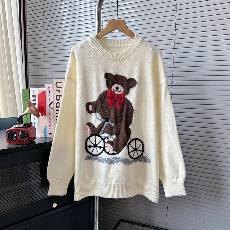 【tops】クルーネックニットセーター　M18758