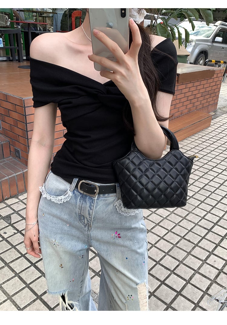 【tops】ボートネックTシャツ　M24877