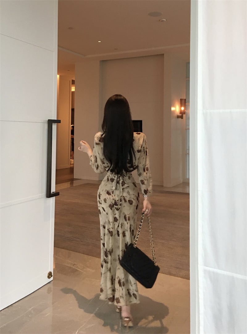 【dress】Vネックワンピース　M27994