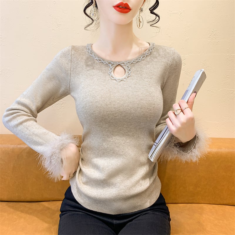 【tops】ファーニットトップス　M28219