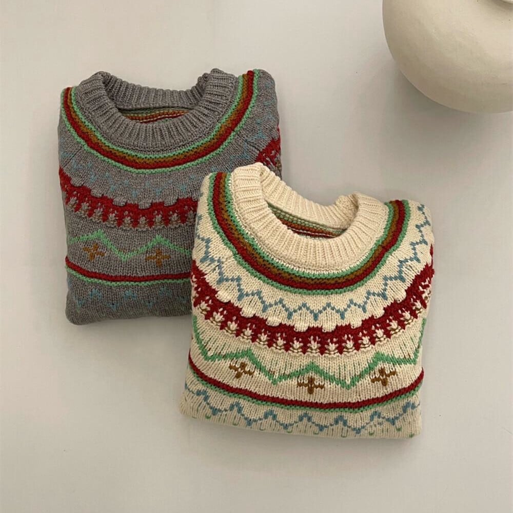 【tops】ジャカードニットセーター　M27107