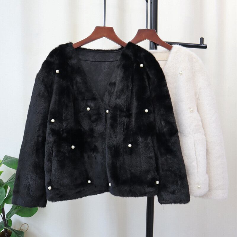 【outer】パールショートファーコート　M27170