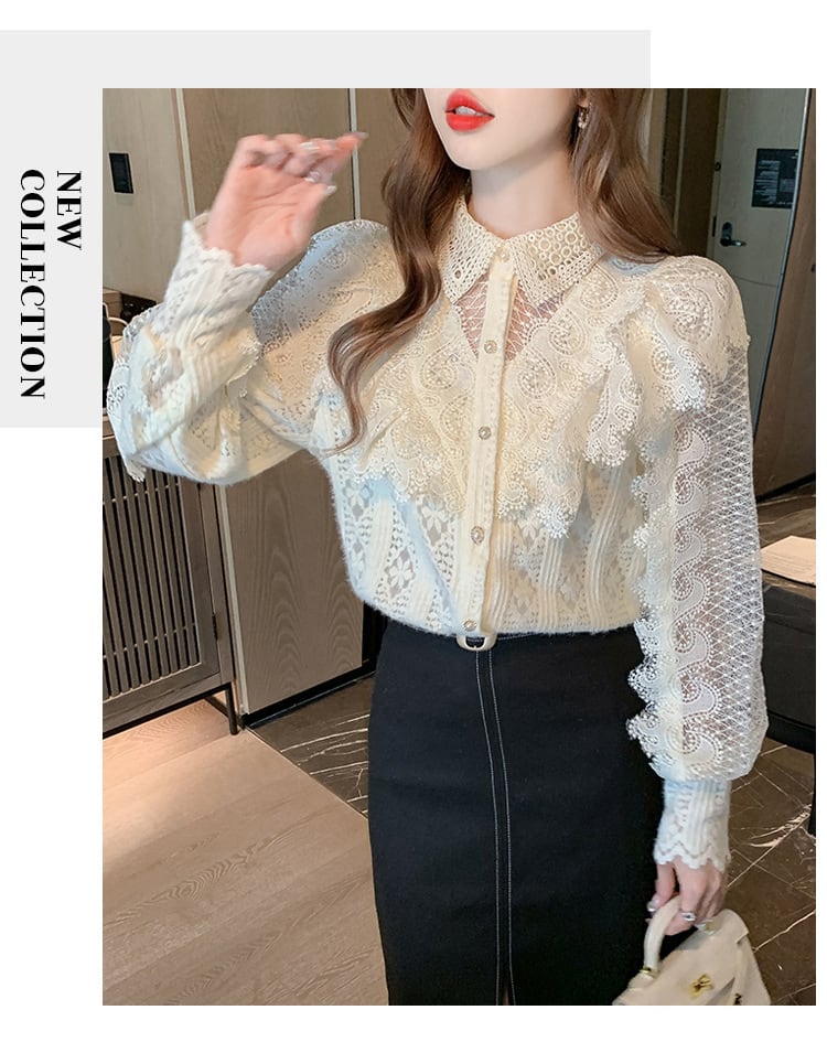 【tops】レースシャツトップス　M29262