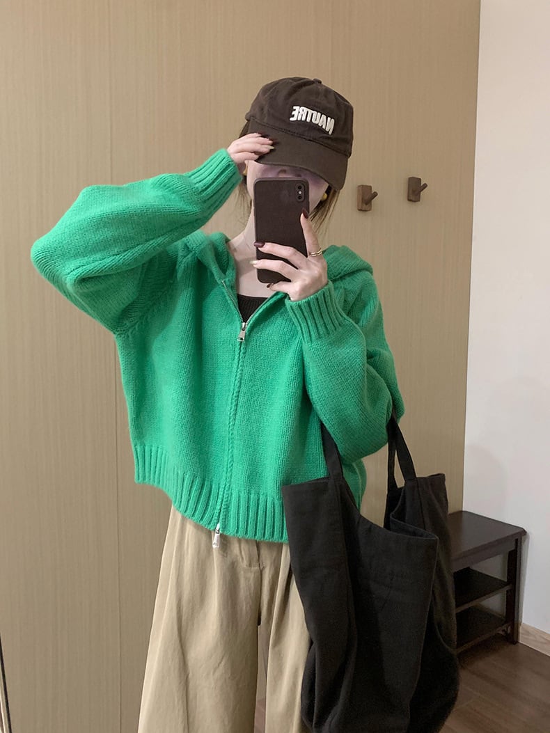 【outer】ファスナーニットカーデ　M27078
