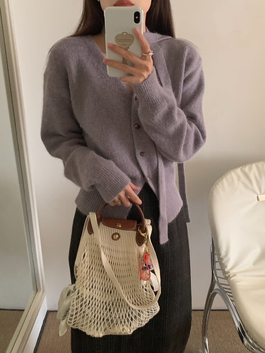 【outer】Vネックニットカーデ　M27492