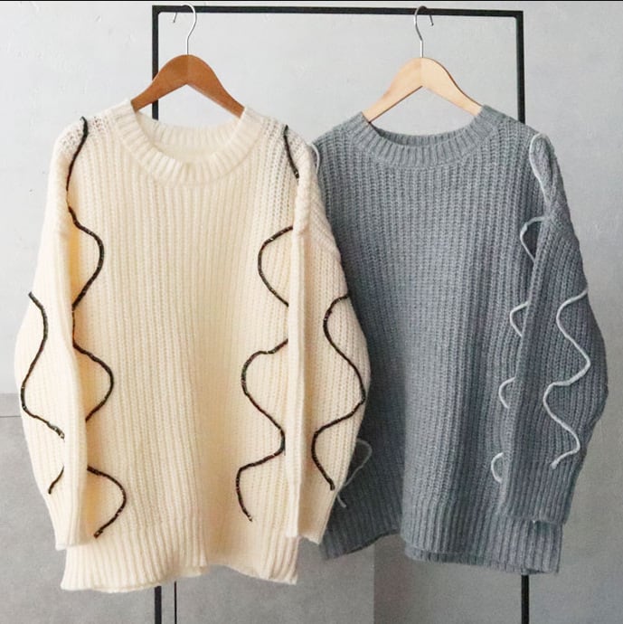 【tops】クルーネックニットセーター　M27084