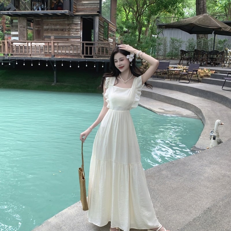 【dress】フリルバックレスワンピース　M24947