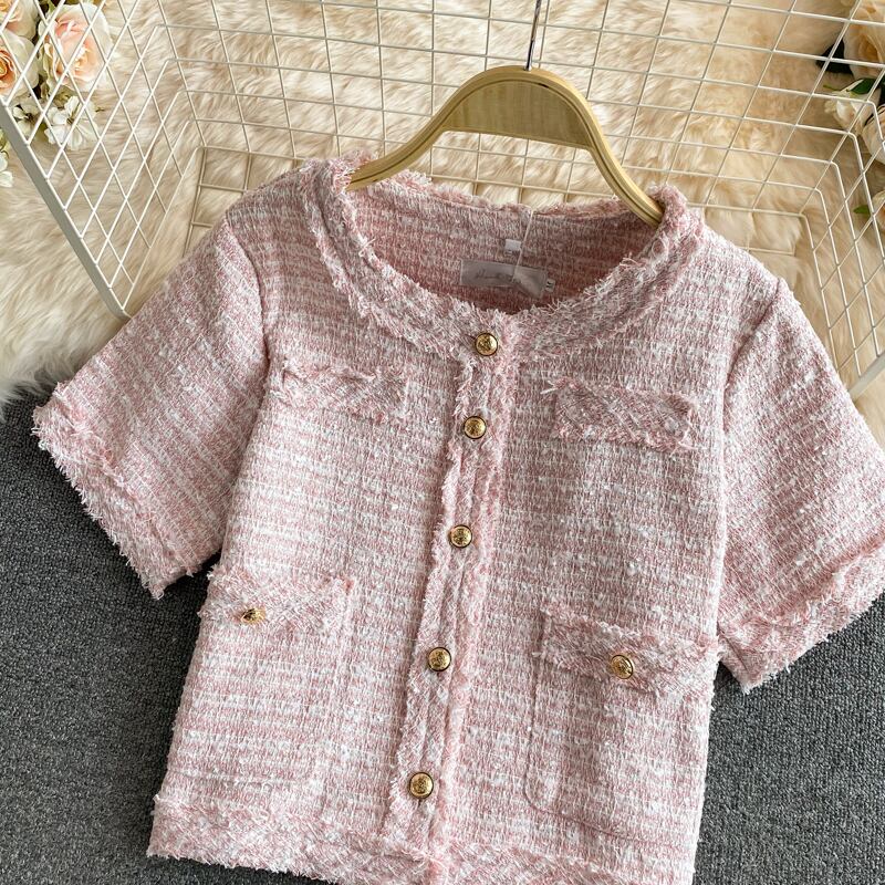 【set】高級感溢れる?3色ラウンドネックトップス+タイトスカートOL通勤セットアップF5647