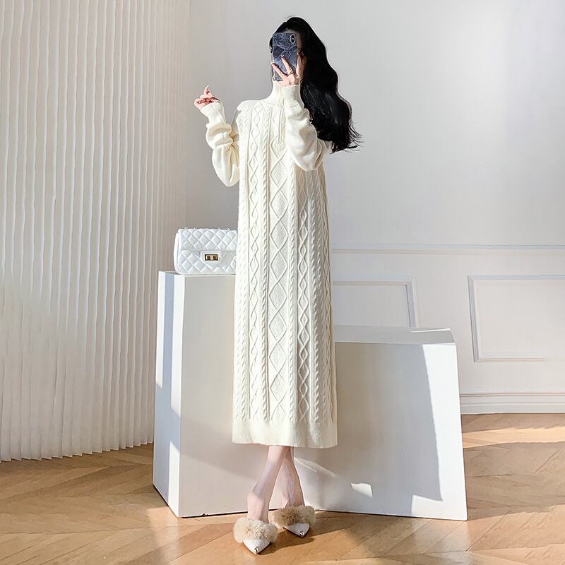 【dress】ファスナーニットワンピース　M19056