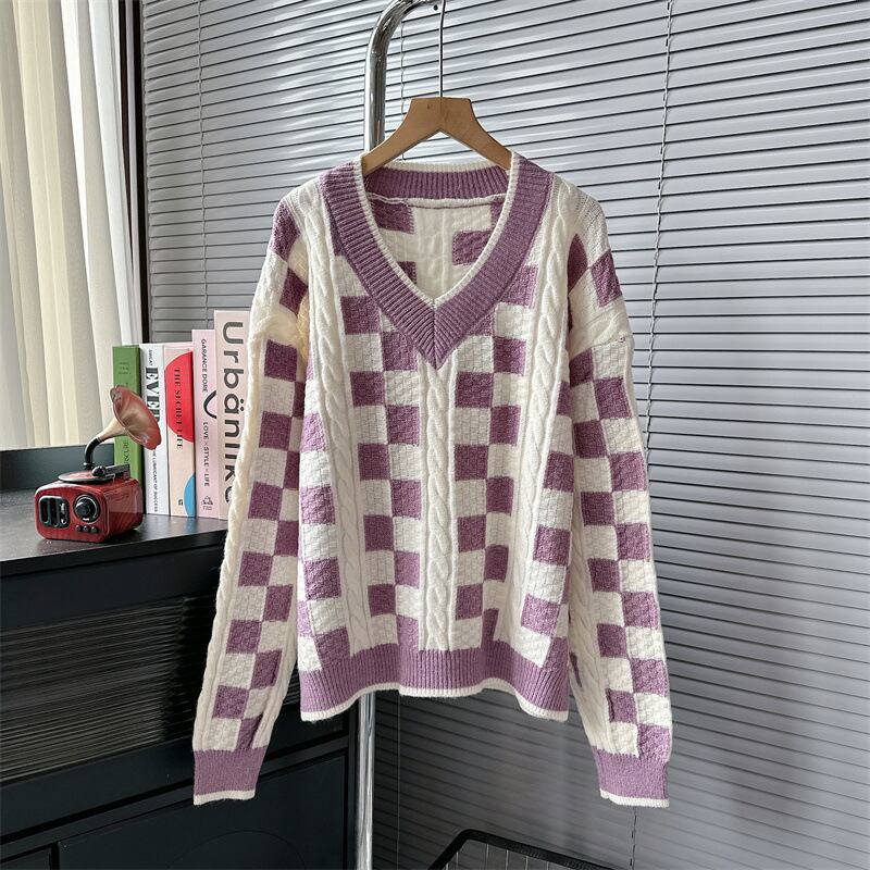 【tops】Vネックニットセーター　M18573