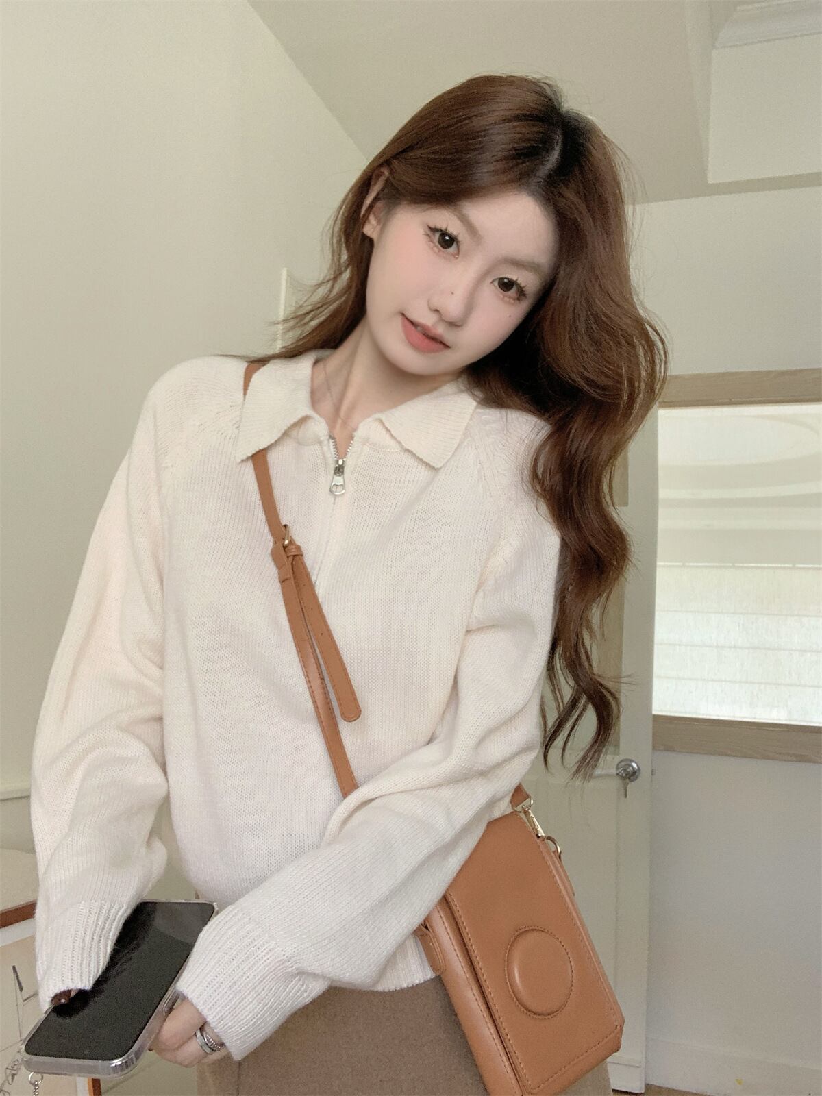 【tops】ファスナーニットセーター　M27061