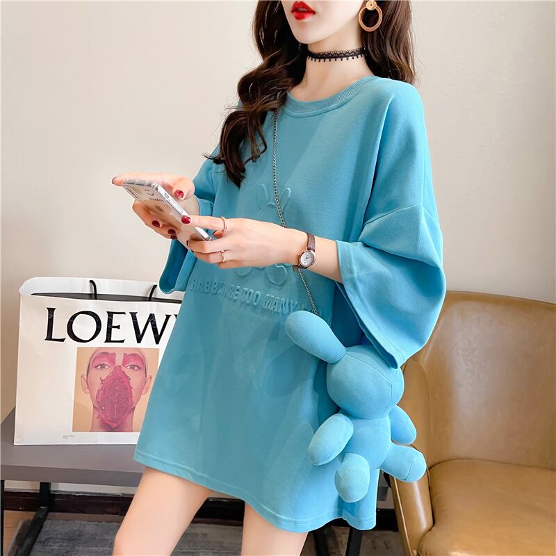 【tops】清新合わせやすい3色ラウンドネック半袖着回しゆったりTシャツF0311