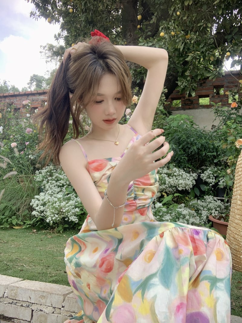 【dress】花柄キャミワンピース　M25317
