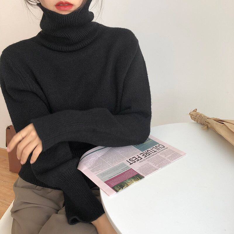【tops】ハイネックニットプルオーバー　M19163