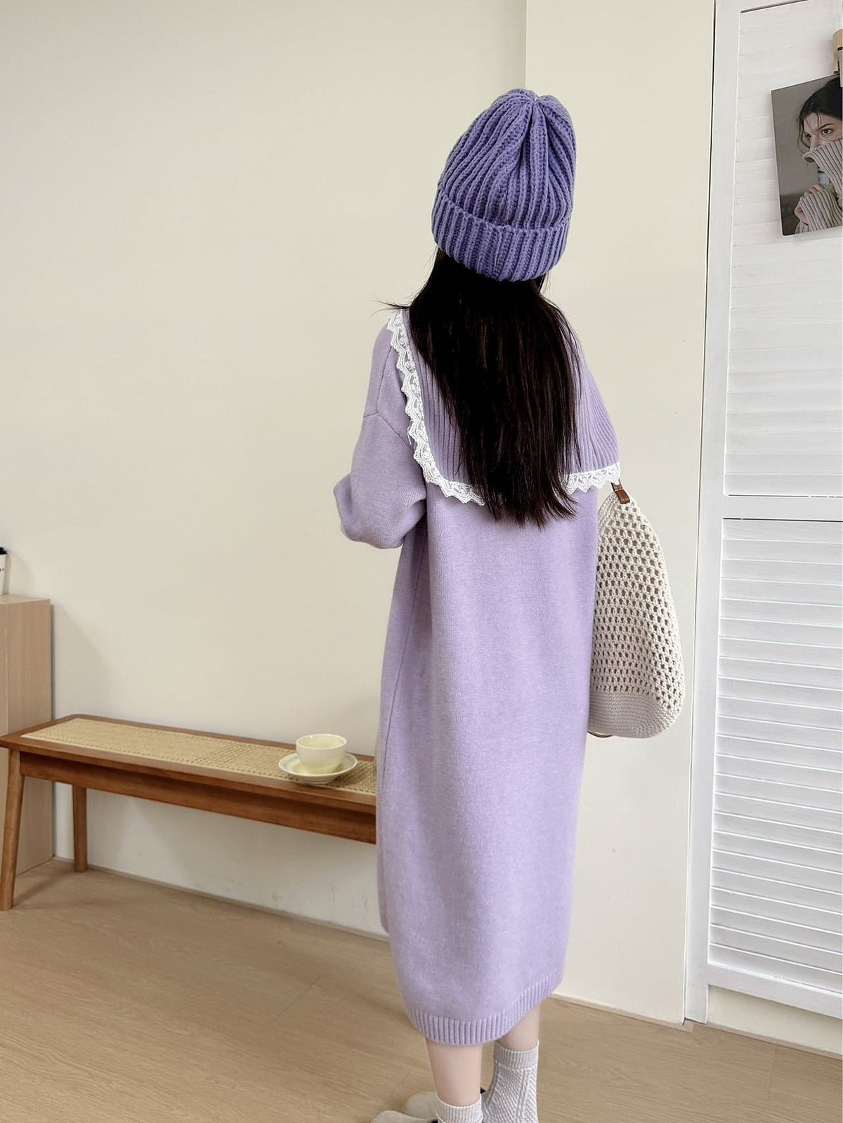 【dress】セーラーカラーニットワンピース Q7770