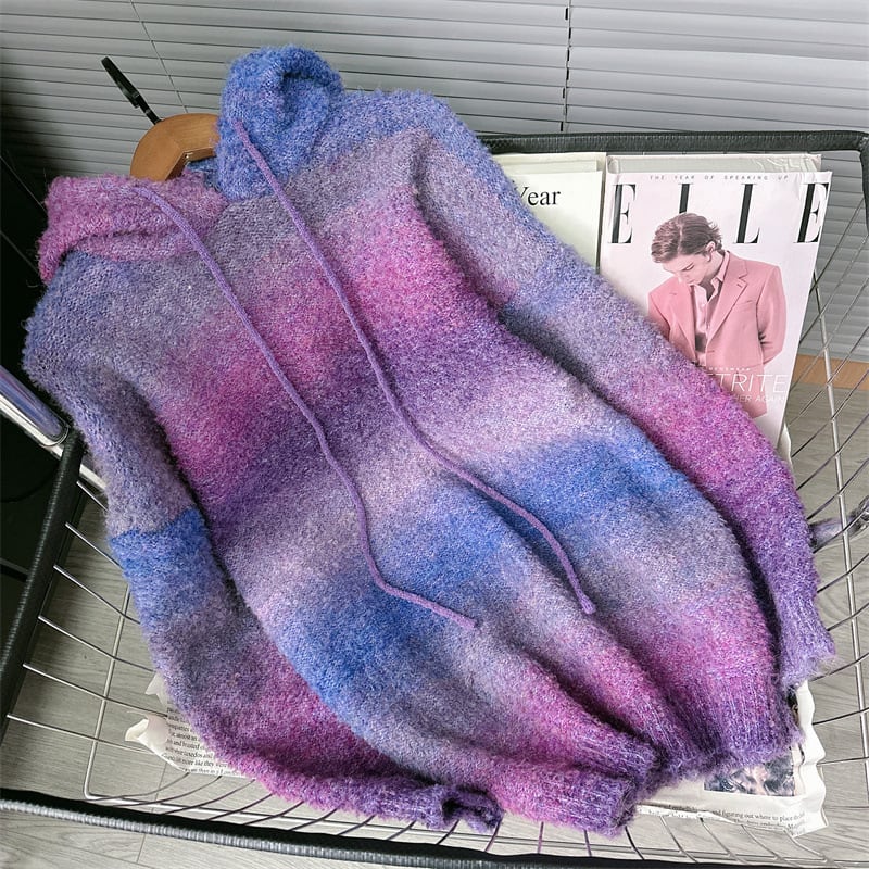 【tops】フード付きニットセーター　M27905