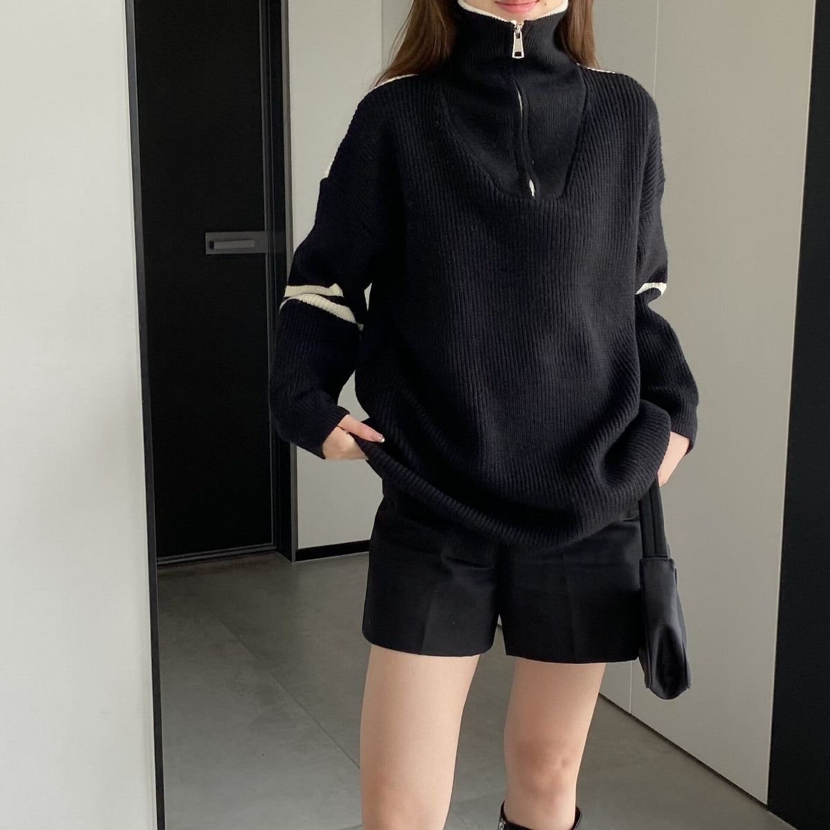 【tops】ファスナーニットセーター　M18735