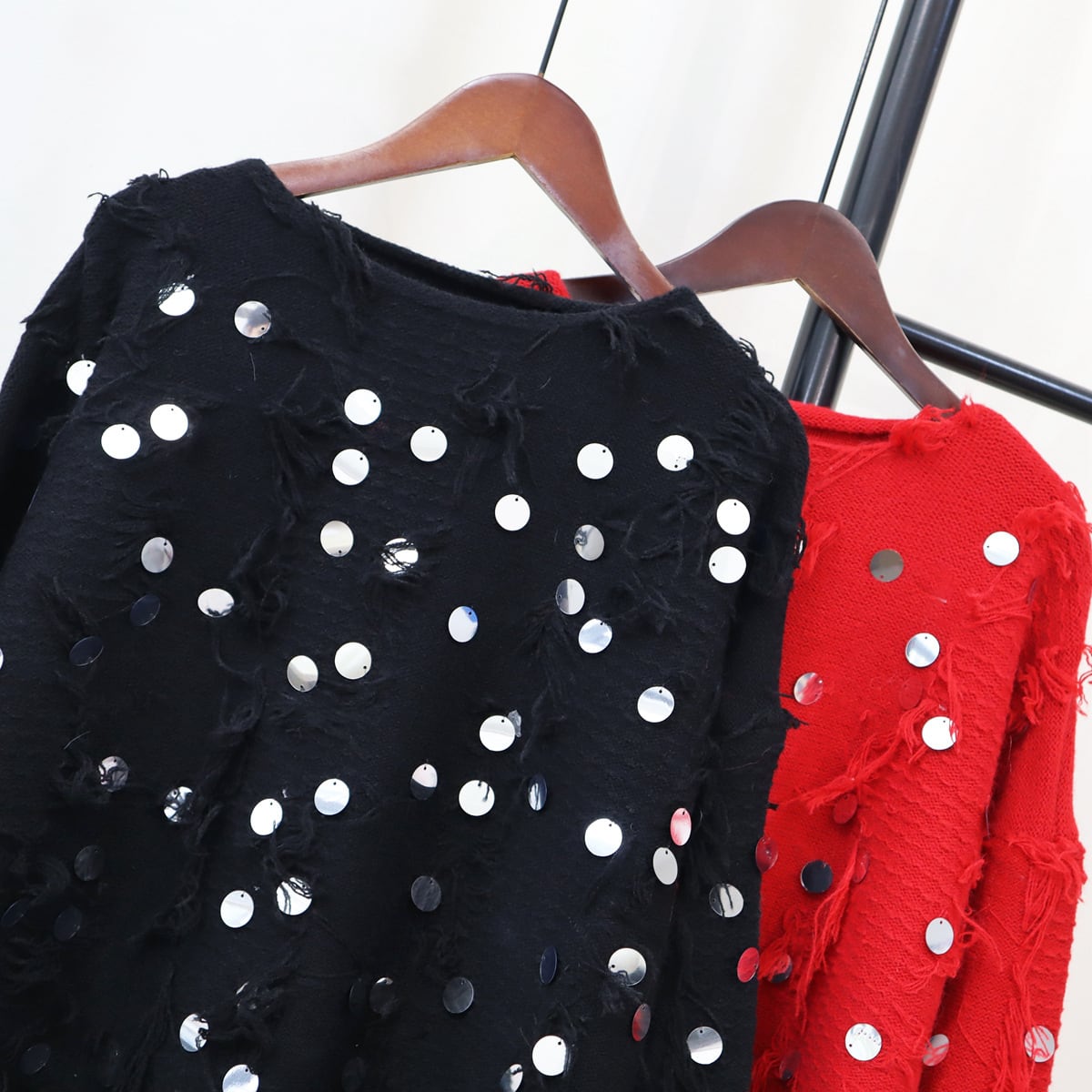 【tops】スパンコールニットセーター　M28126