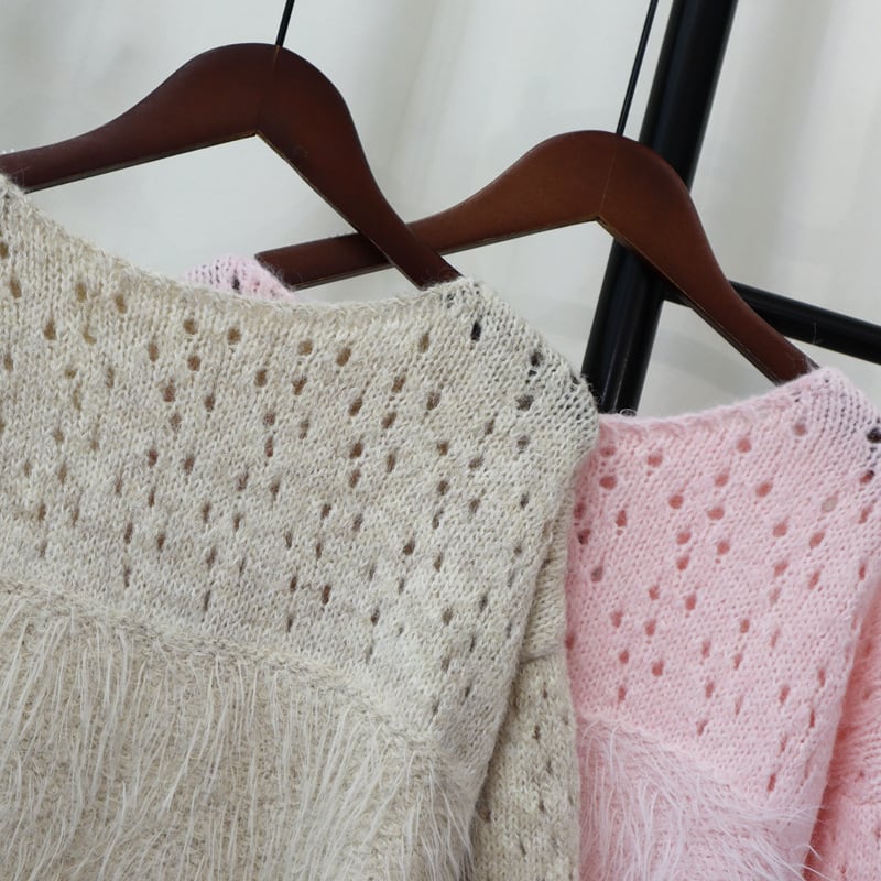 【tops】ファーニットセーター　M25376