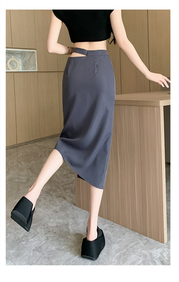 【bottoms】不規則ハイウエストスカートG20941