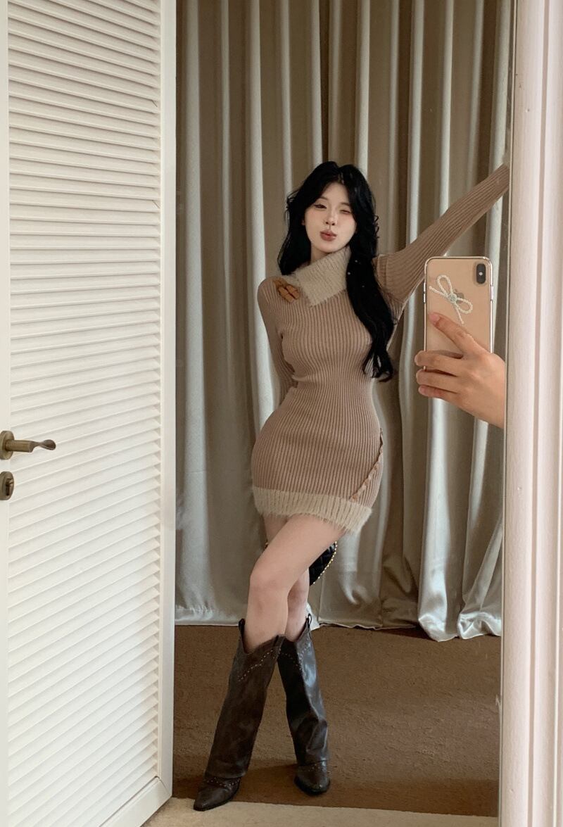 【dress】タイトニットワンピース G19329