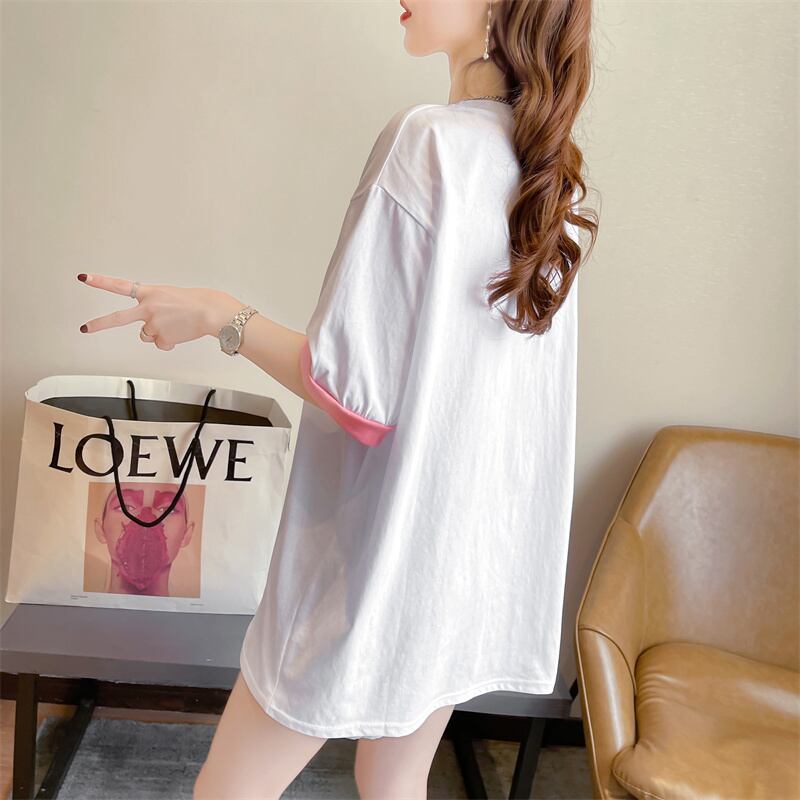 【tops】半袖偽二つ切り替えTシャツG20029