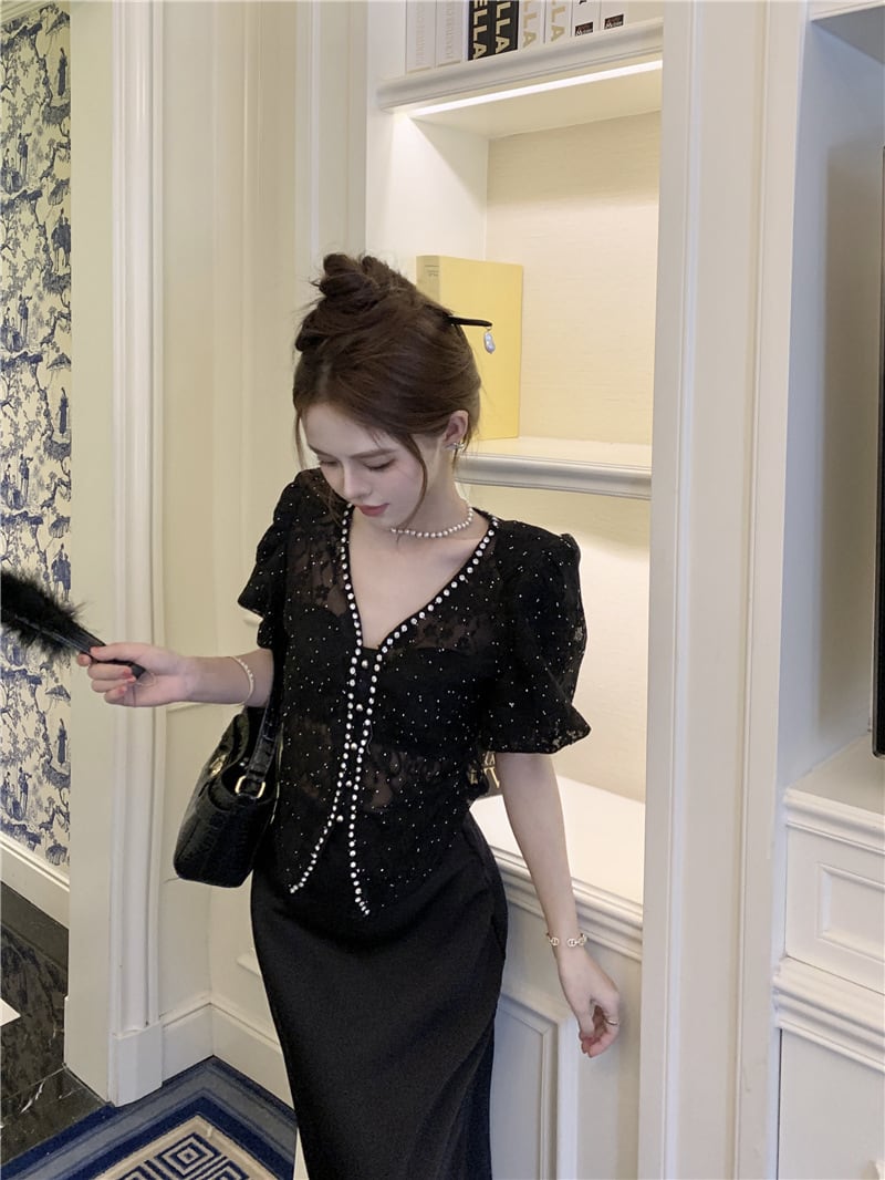 【tops】ダイヤモンドレースブラウスG21549