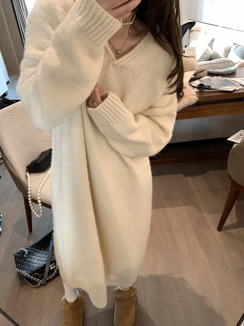 【dress】フード付きニットワンピース　M26317