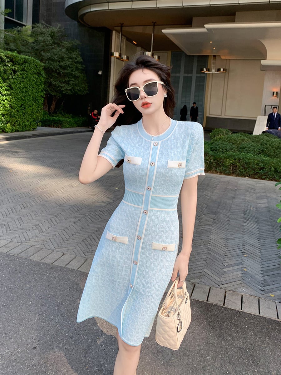 【dress】薄手ニットワンピース　M29746