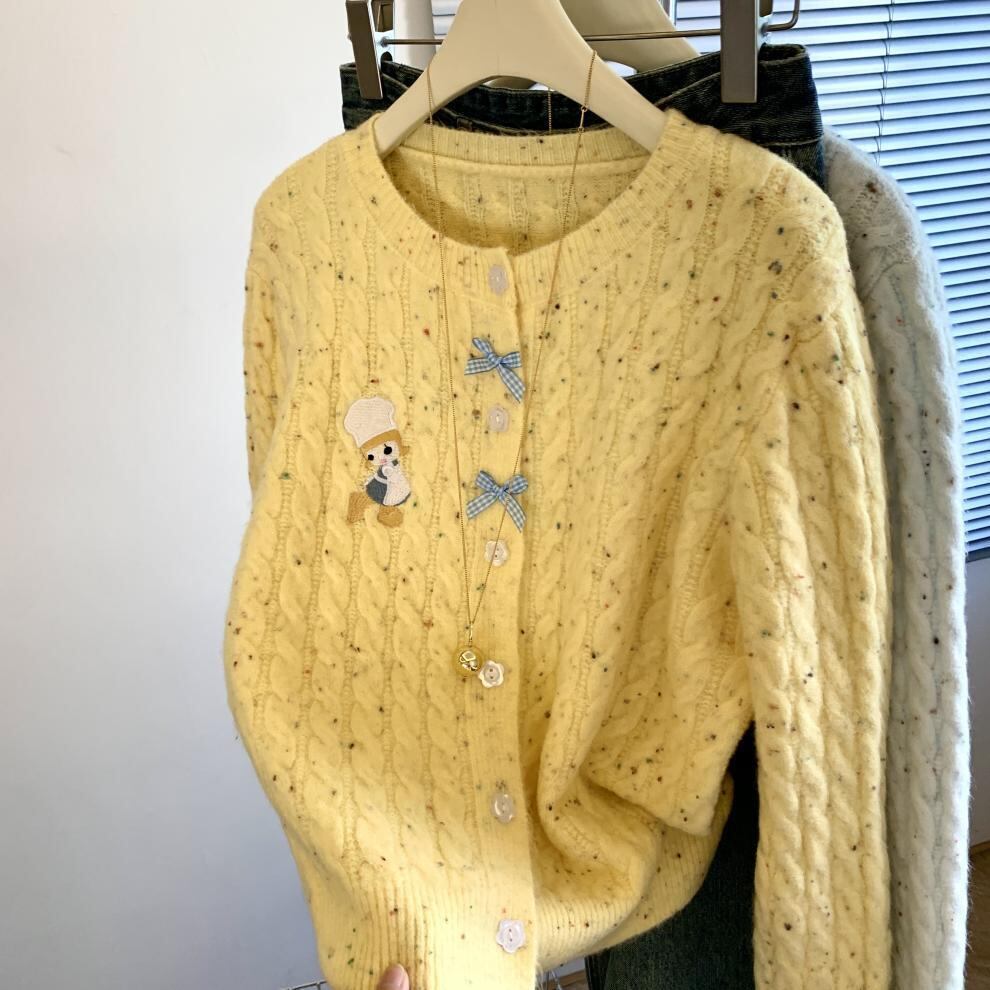 【outer】刺繍ニットカーデ　M29261