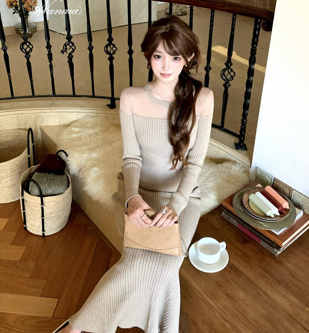 【dress】シアードッキングニットワンピース　N3471